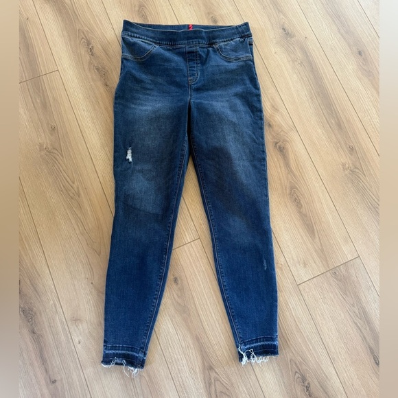 SPANX Dark Blue Distressed Jeggings Size 10-12 (Large) - Picture 1 of 7